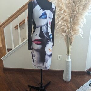 Artistic Black and White Dress